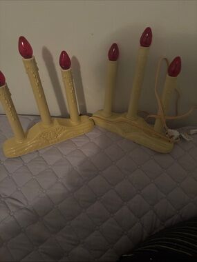 Vintage set of two 3 light Window Candolier electric Candelabra